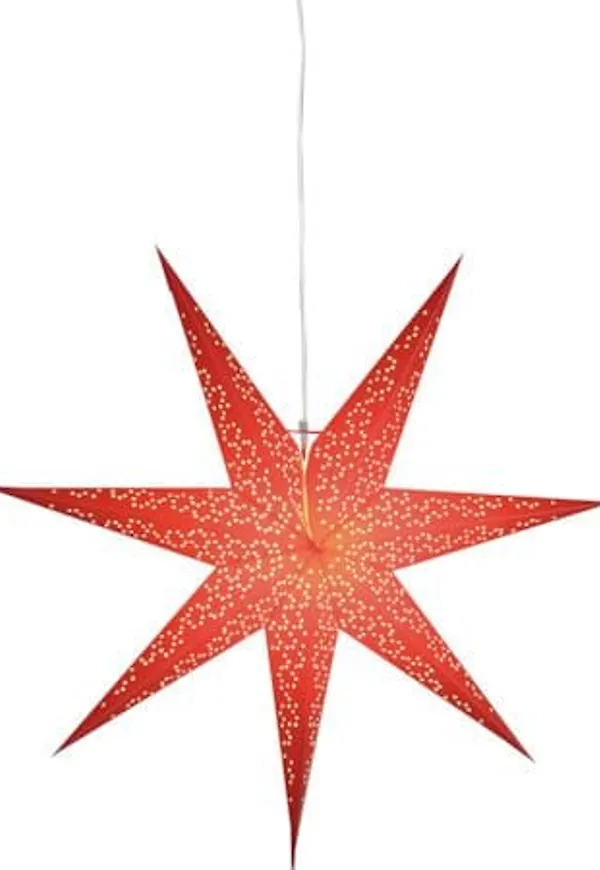 Röd Star Trading-julstjärna i riktigt snygg modell.