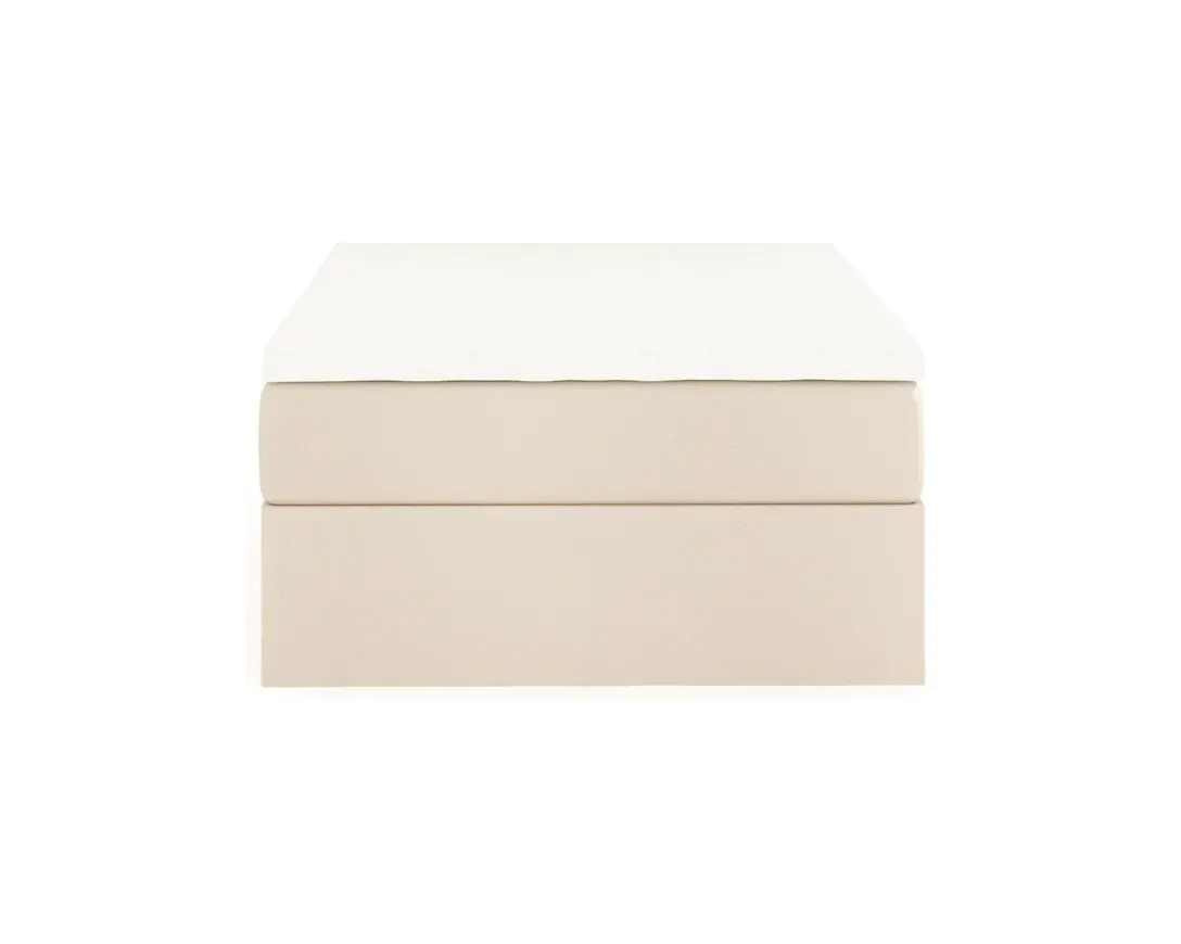 Stilren säng i beiget från Drömvik.