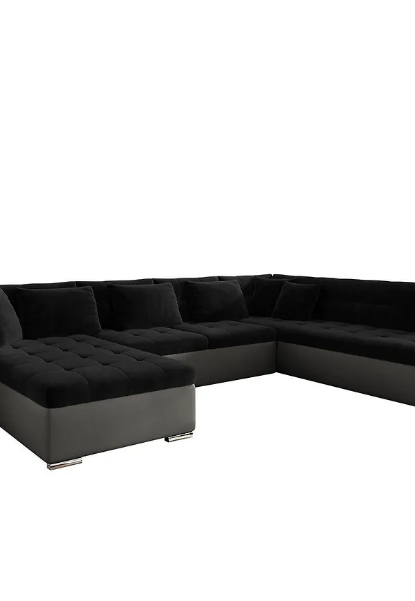 Grå Majestic Furniture-schäslongsoffa i stilren modell.