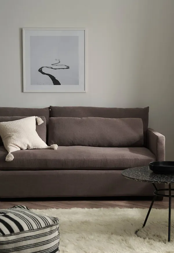 Riktigt snygg soffa i chokladbrunt från Ellos.