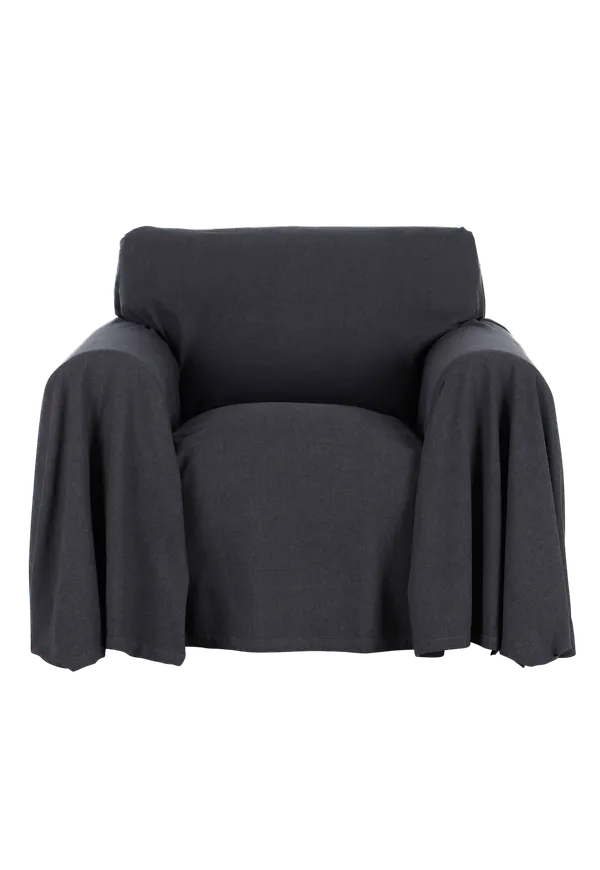 Ikonisk bomullsfåtölj i mörkgrått från Ellos.