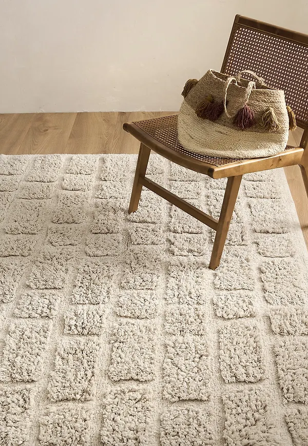 Fantastiskt fin vit matta i bomull från Ellos Home.