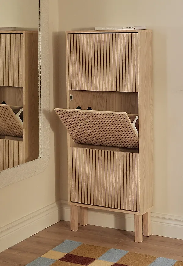 Beige Ellos Home-låda i smickrande modell.