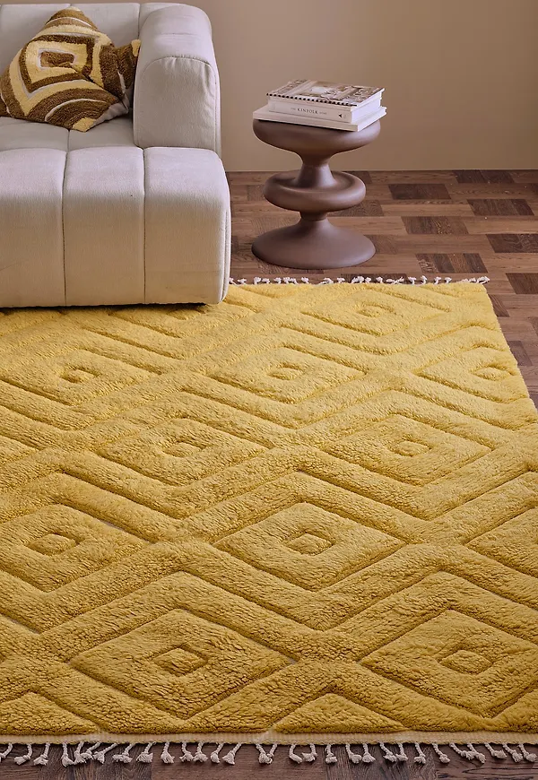 Jättefin ryamatta i ull från Ellos Home.