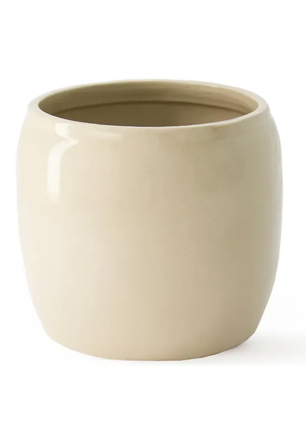 Beige ERNST-kruka i komfortabel modell.