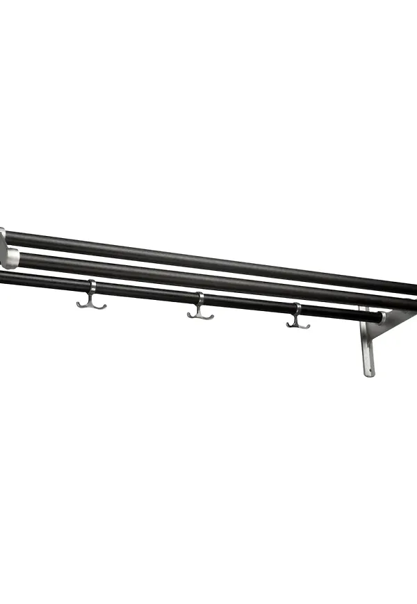 Elegant hylla i svart färg gjord i aluminium.