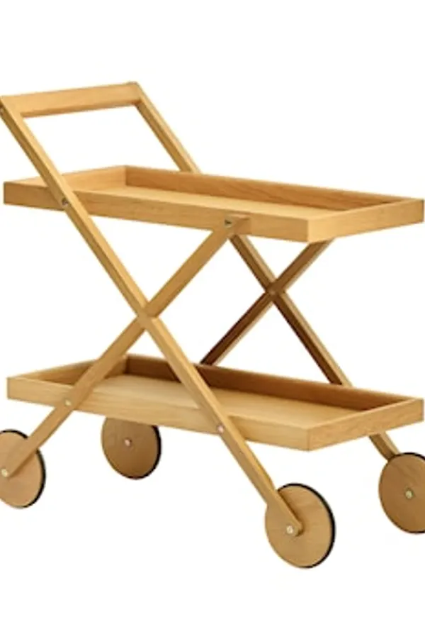 Modern bord i beige färg gjord i ek.