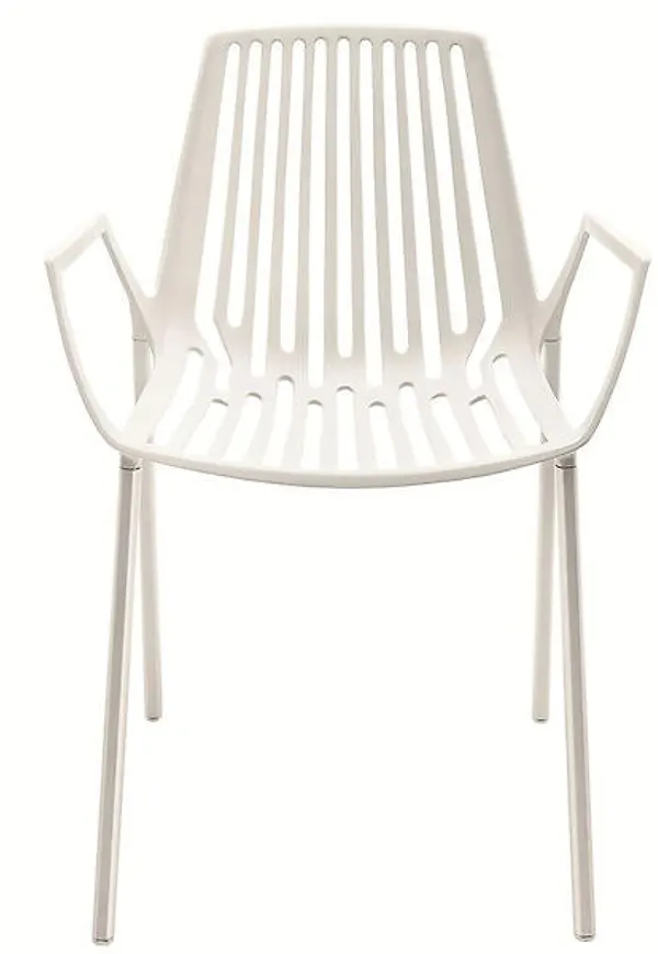 Riktigt snygg stapelstol i aluminium från Fast.