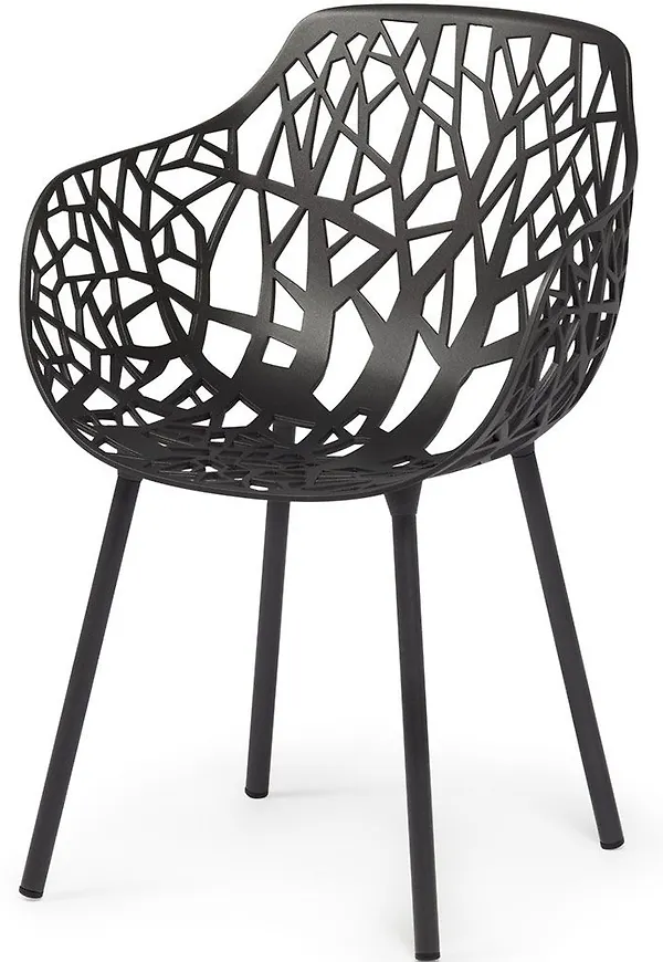 Stilriktig karmstol i aluminium från Fast.