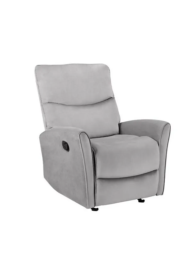 Grå Loft24-reclinerfåtölj i komfortabel modell.