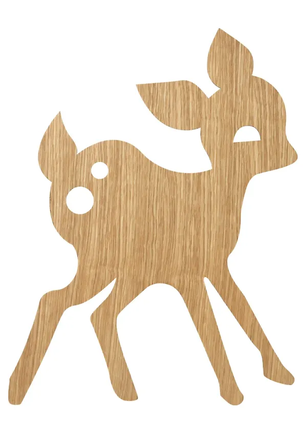 Moderiktig barnlampa i beige färg gjord i ek.