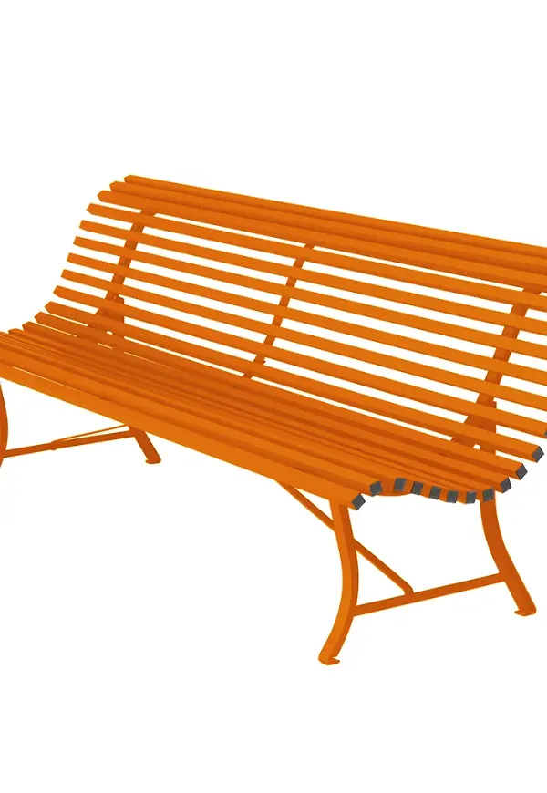 Orange Fermob-soffa i vacker modell.