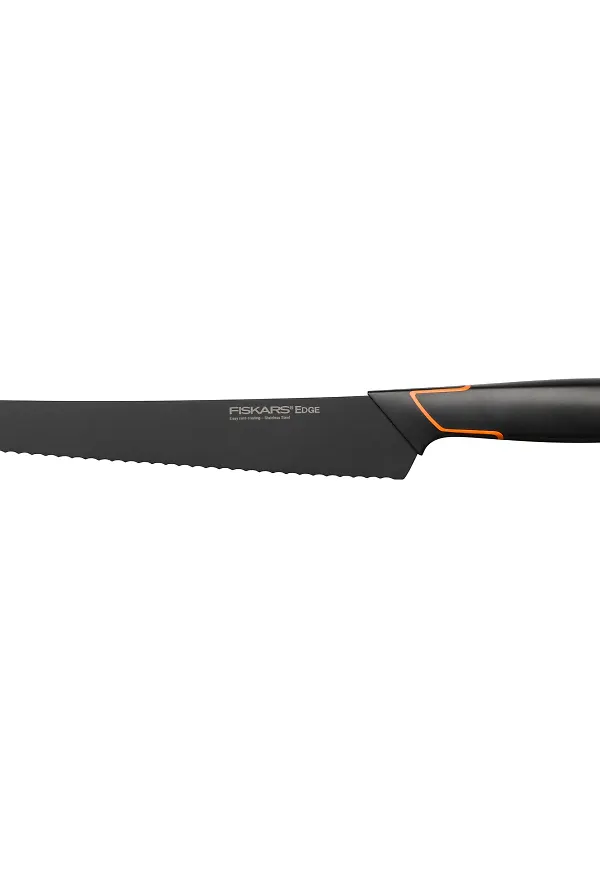 Mysig brödkniv i svart från Fiskars.