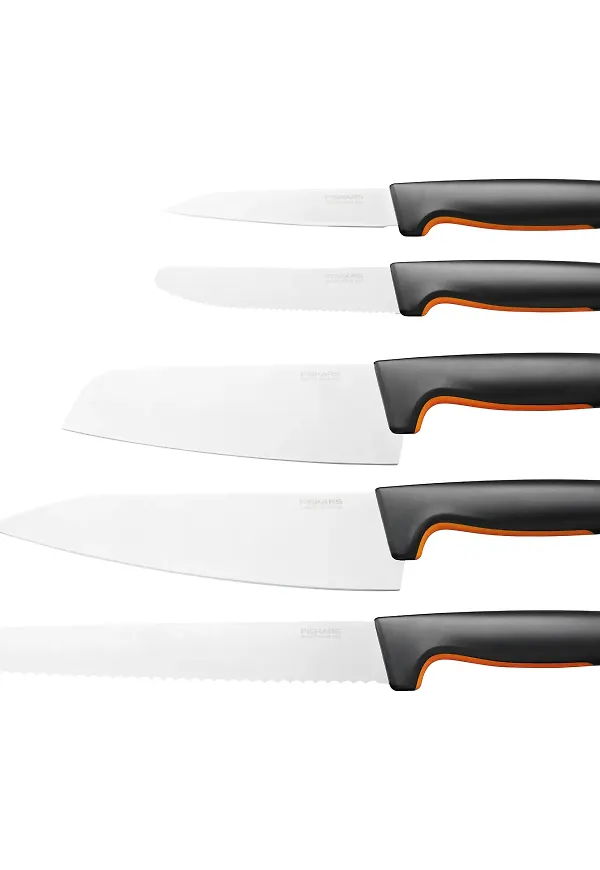 Svart Fiskars-knivset i otroligt fin modell.