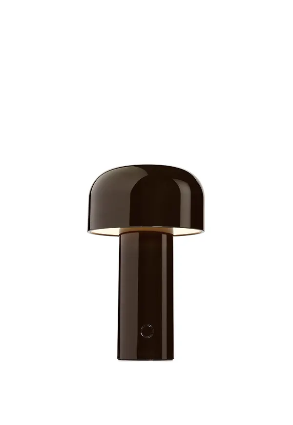 Brun Flos-bordslampa i moderiktig modell.