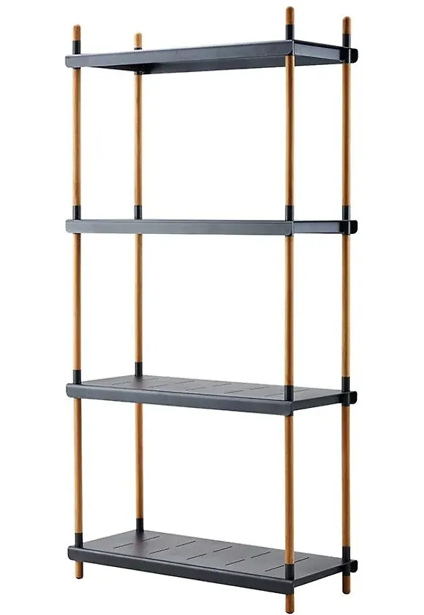 Fantastiskt fin grå hylla i teak från Cane-Line.