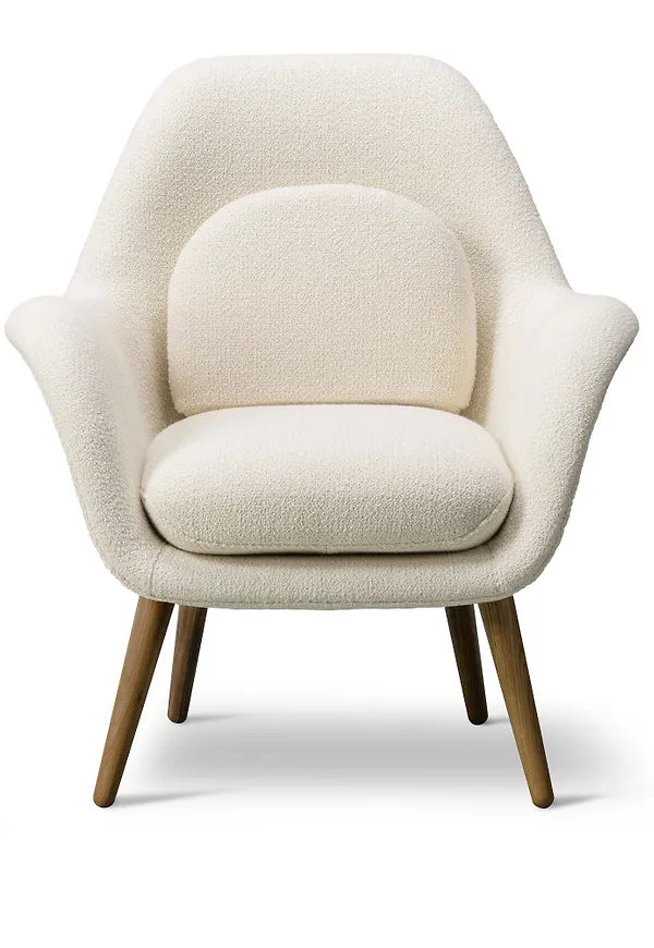Beige Fredericia Furniture-fåtölj i elegant modell.