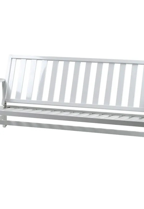 Komfortabel aluminiumsoffa i vitt från Fri Form.