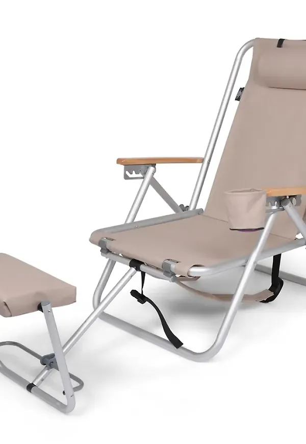 Riktigt snygg aluminiumstol i beiget från Fritab.