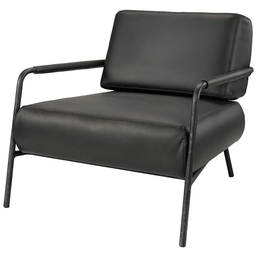 Söt svart fåtölj i läder från Artwood.