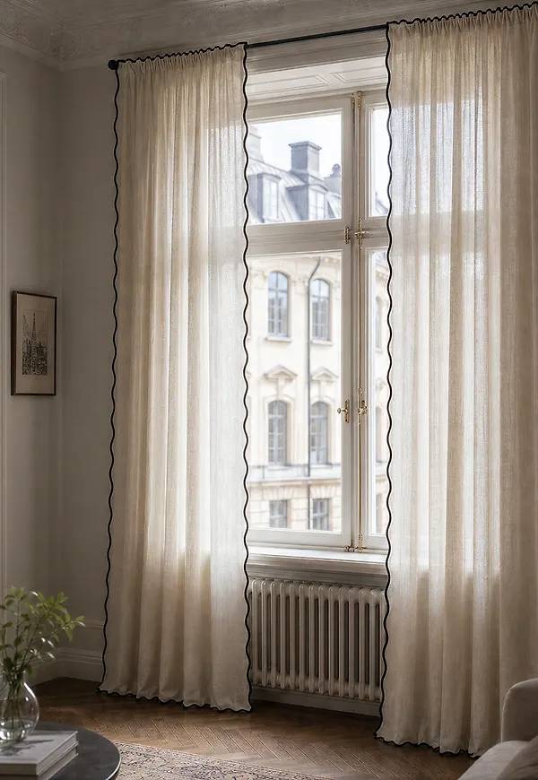 Riktigt snygg bomullsgardin i ljusbeiget från TC Home.