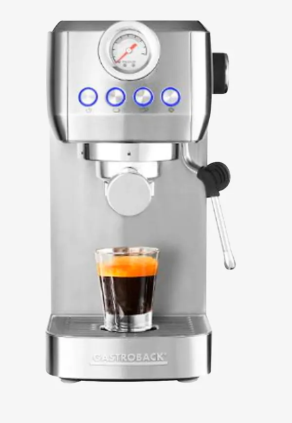 Fin espressomaskin i silver från Gastroback.