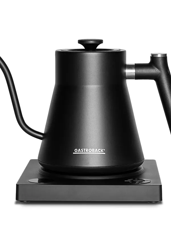 Exklusiv vattenkokare i silverfärgade från Gastroback.
