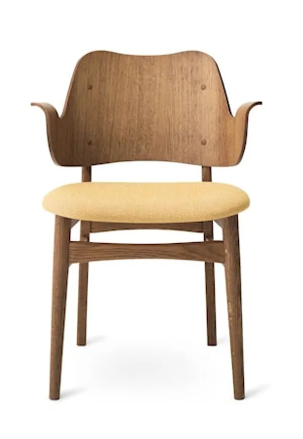 Superfin stol i beige färg gjord i teak.