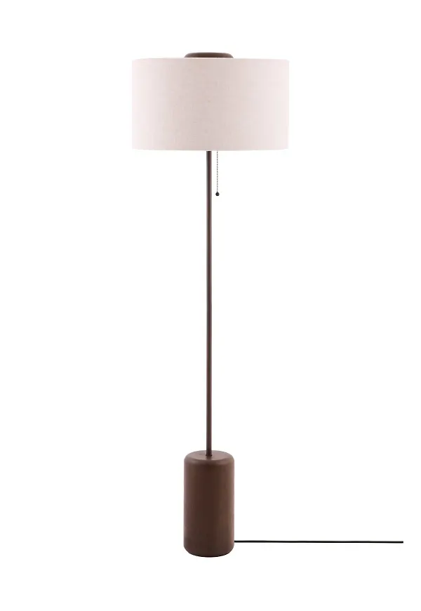 Cool golvlampa i brun färg gjord i ek.