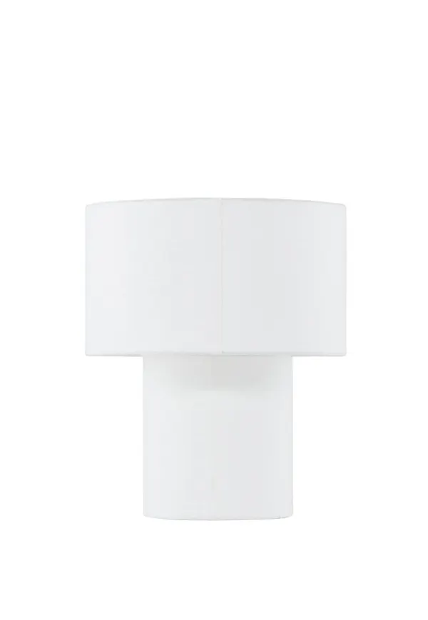 Riktigt snygg bordslampa i beige färg gjord i linne.