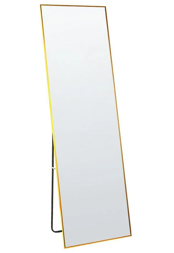Riktigt fin spegel i gul färg gjord i aluminium.