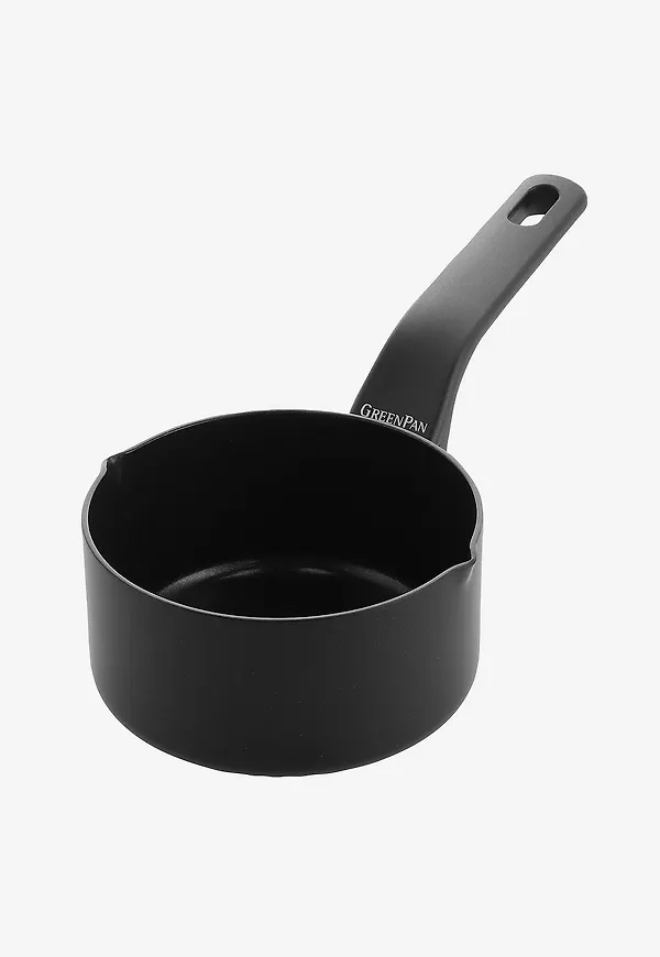 Svart GreenPan-kastrull i fantastiskt snygg modell.