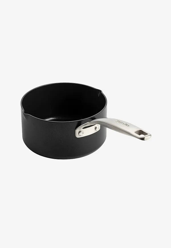 Svart GreenPan-sauteuse i mysig modell.