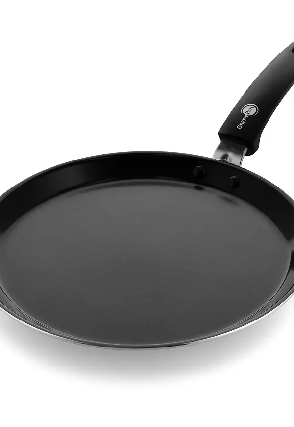 Komfortabel pannkakspanna i svart från GreenPan.