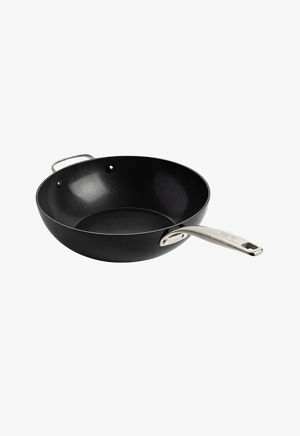 Otroligt snygg stekpanna i svart från GreenPan.