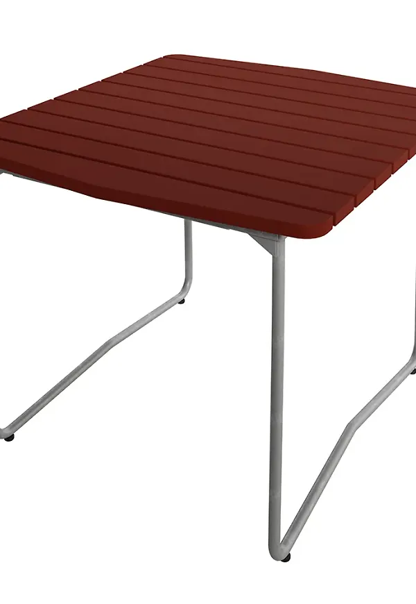 Mörkröd Grythyttan Stålmöbler-ekmatbord i otroligt snygg modell.
