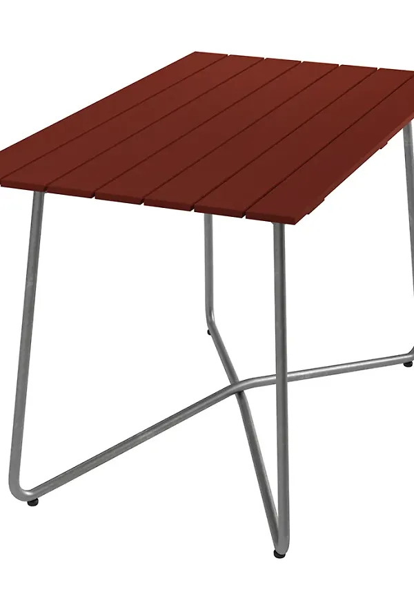 Riktigt trendig bord i mörkröd färg gjord i ek.