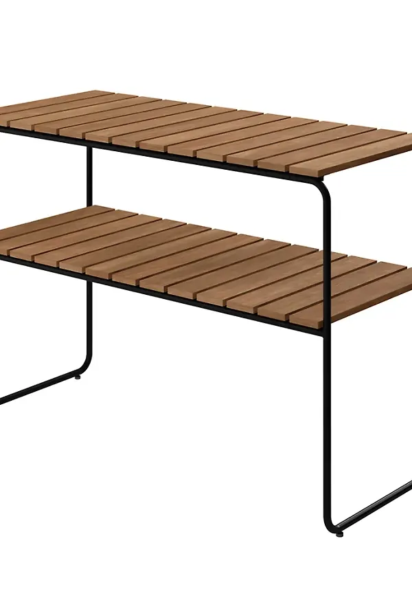 Smickrande avlastningsbord i teak från Grythyttan Stålmöbler.