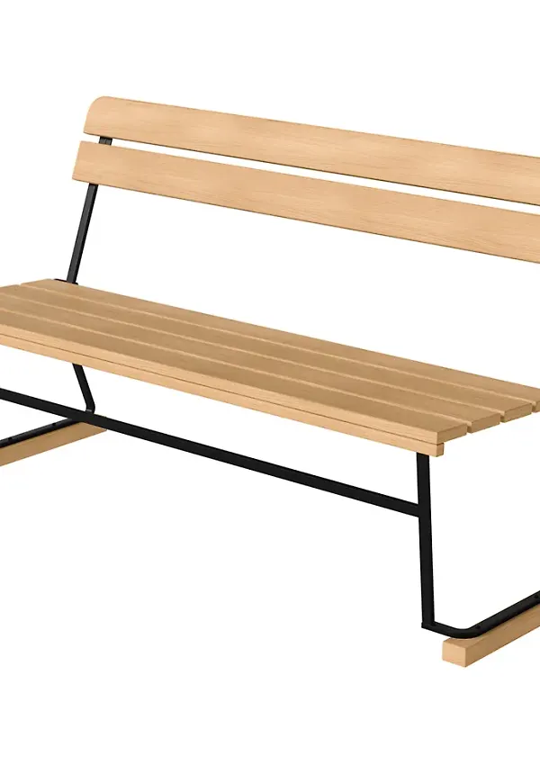 Stilriktig svart soffa i ek från Grythyttan Stålmöbler.