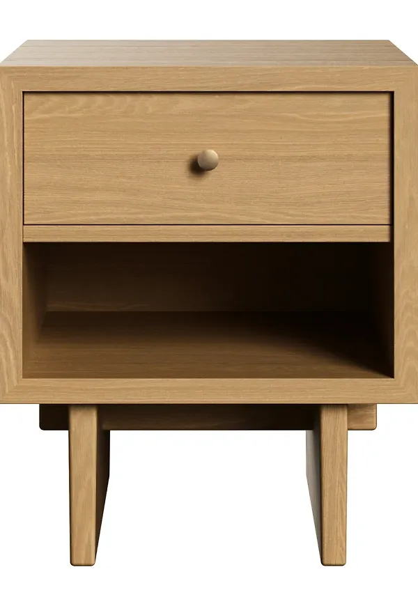 Superfin sidobord i ek i beiget från Gubi.