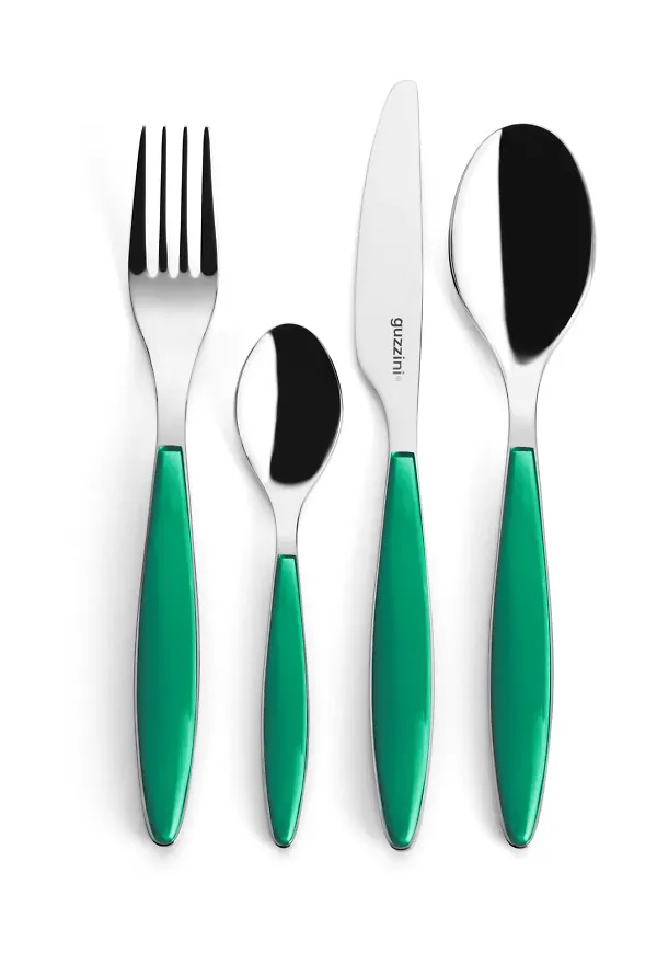 Elegant bestickset i grönt från Guzzini.
