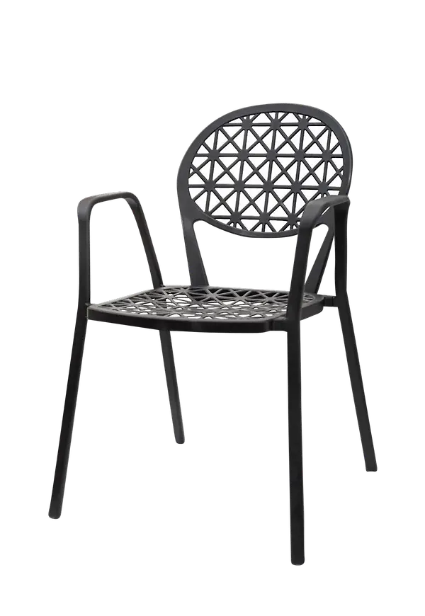 Svart Hanah Home-aluminiumstol i riktigt fin modell.