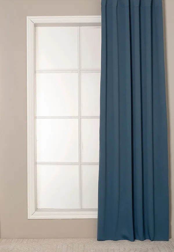 Blå Hasta-mörkläggningsgardin i skön modell.