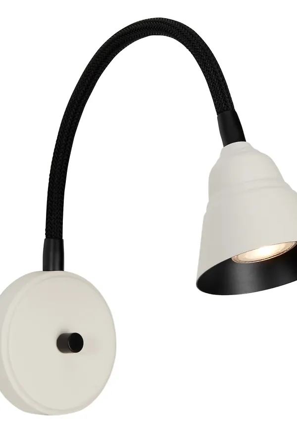 Elegant vit vägglampa 2025 från Herstal.