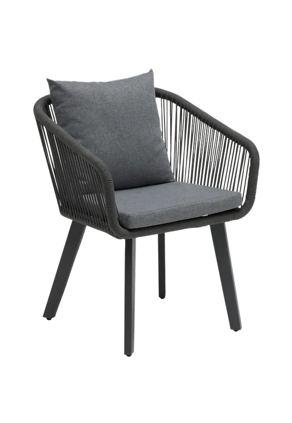 Komfortabel grå matstol i aluminium från Hillerstorp.