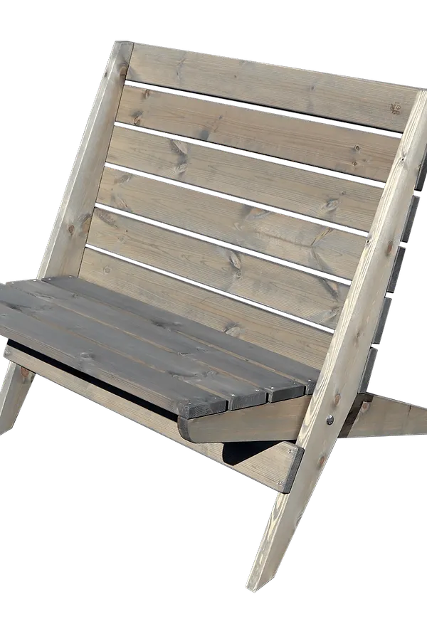 Grå Hillerstorp-loungestol i jättesnygg modell.