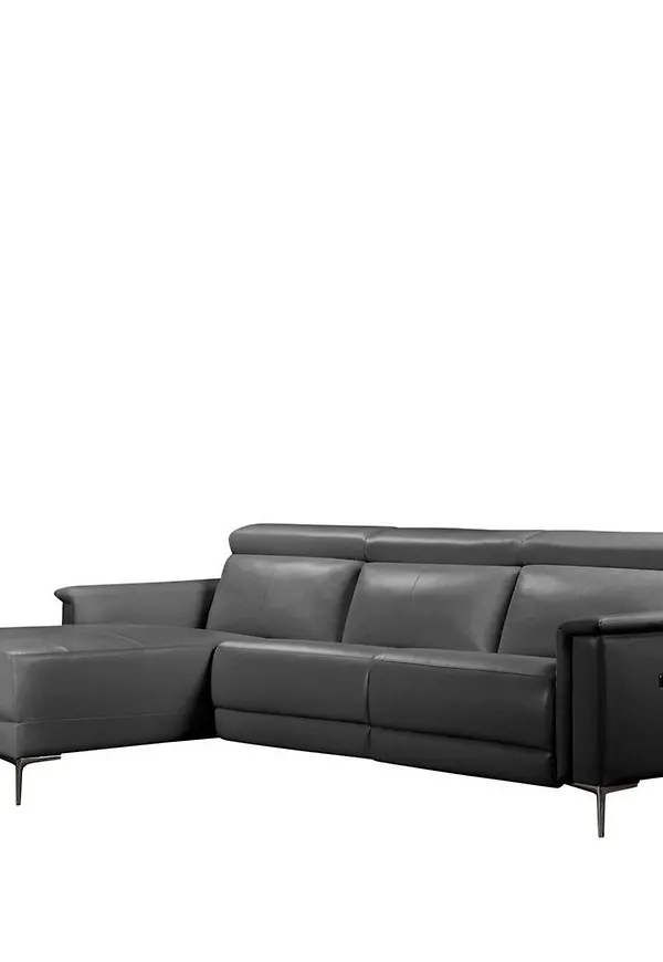 Grå Loft24-hörnsoffa i söt modell.