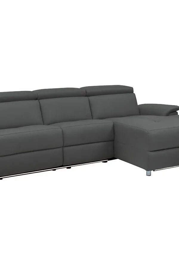Vacker grå soffa i läder från Loft24.
