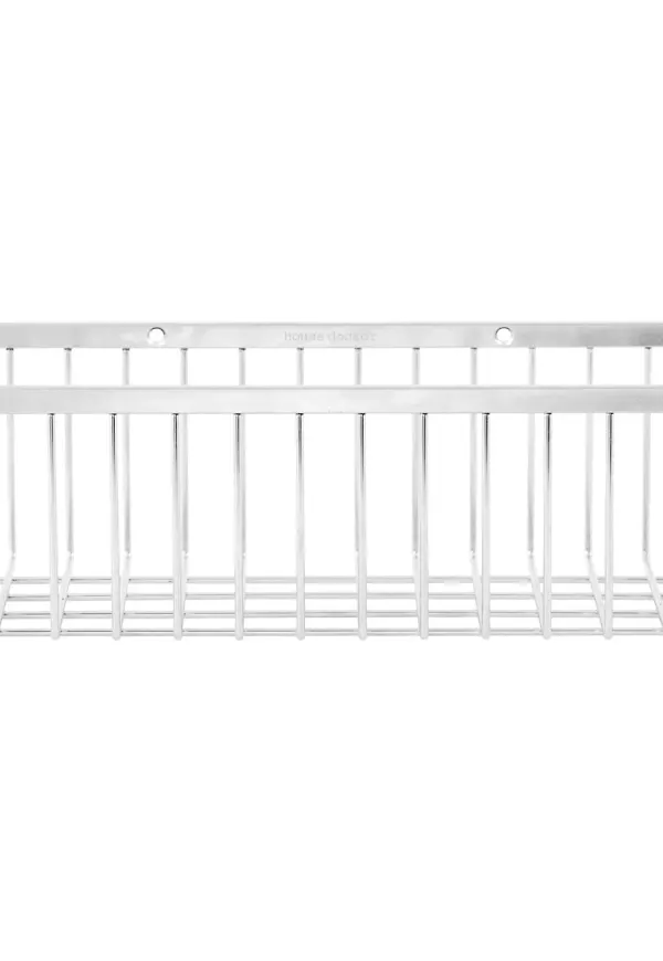 Silverfärgad House Doctor-badrumshylla i cool modell.