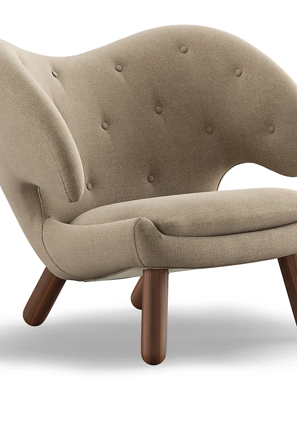 Beige House of Finn Juhl-läderfåtölj i riktigt fin modell.